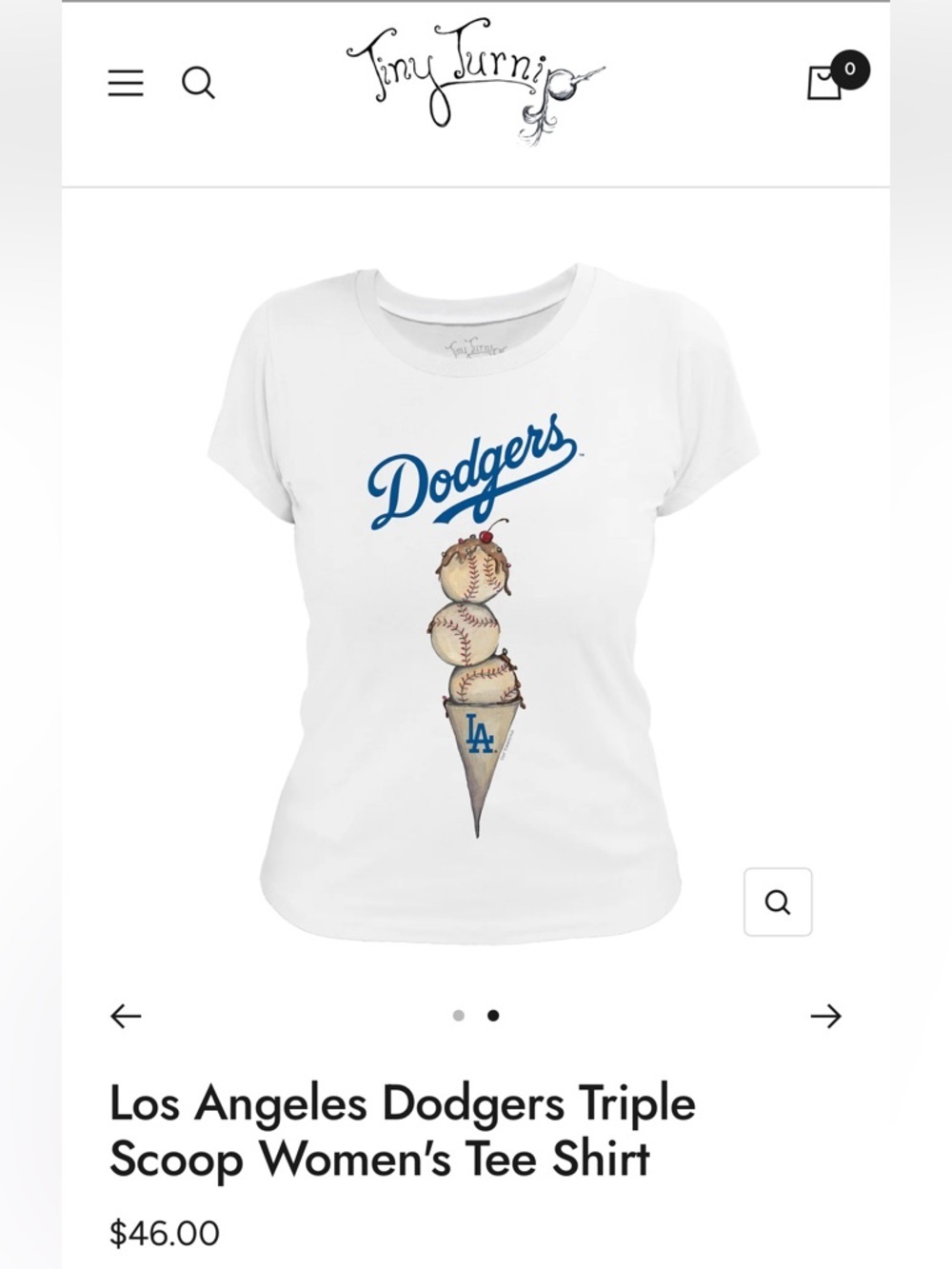 Los Angeles Dodgers Triple Scoop Women's Tee Shirt - Picture 1 of 7